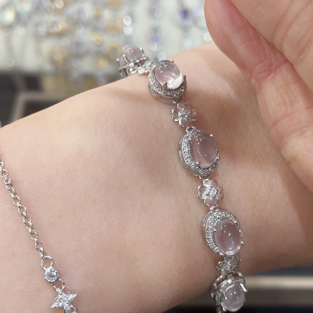 芙蓉石手链银S925镶嵌周**息