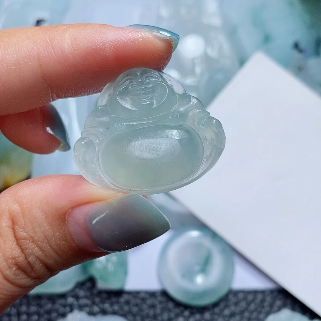 定制翡翠未镶嵌毛货付款后确认抛光