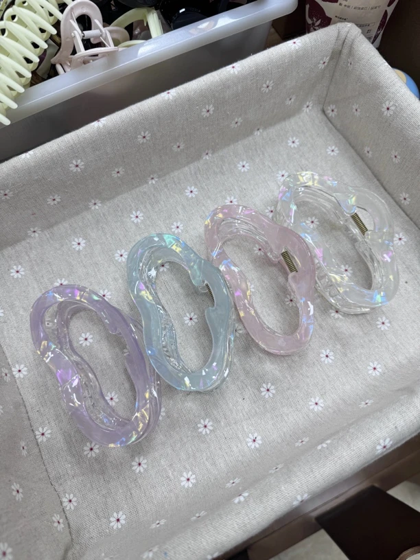 轻奢醋酸高货抓夹渐变糖果色ins