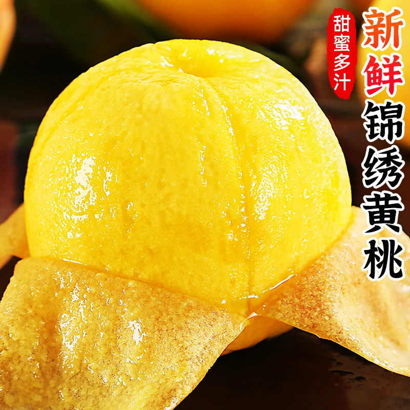 【香甜多汁】正宗锦绣黄桃2-9斤黄肉毛桃子黄金水蜜桃新鲜水果