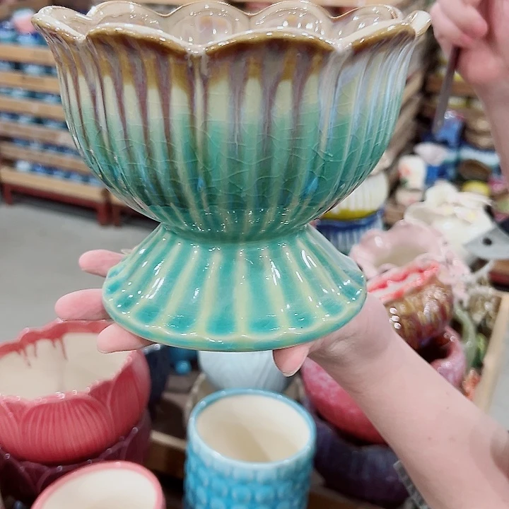 有孔.凑满10元发货多肉陶瓷花盆！