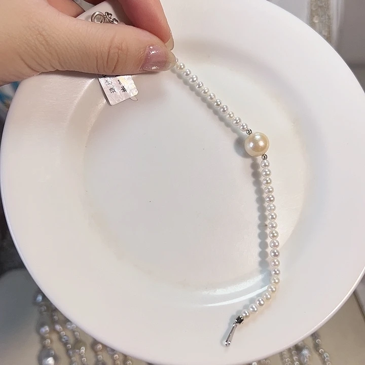 银S925镶嵌淡水珍珠设计款天然淡水珍珠