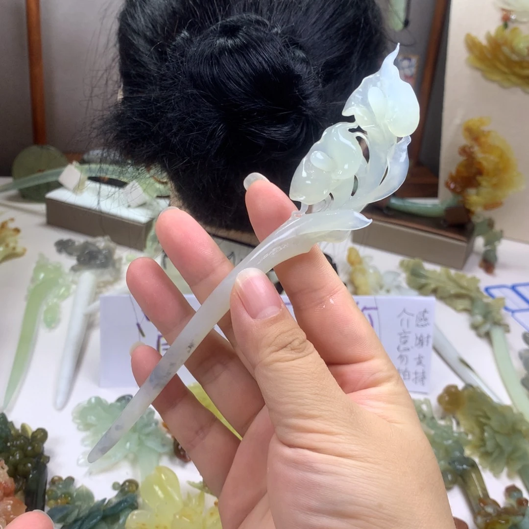 蛇纹石玉未镶嵌发饰