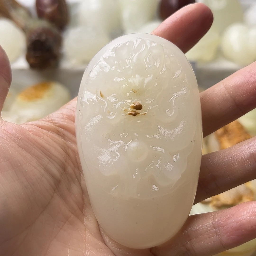 石材方解石手把摆件不退换龙