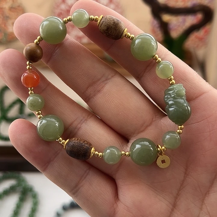 和田玉未镶嵌手链