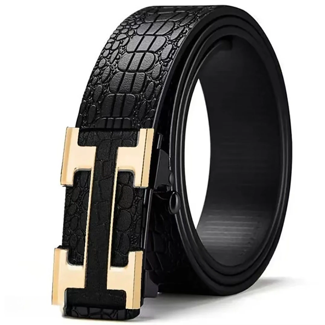 高级感男士皮带无牙自动扣 真皮纯牛皮腰带休闲商务腰带时尚百搭