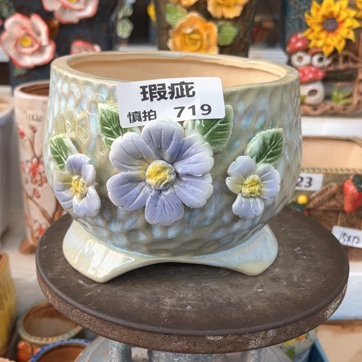 紫砂花盆粗陶材质多肉花盆719