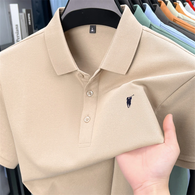 保罗正品男士短袖t恤新款宽松polo衫男款夏季休闲翻领刺绣半袖T