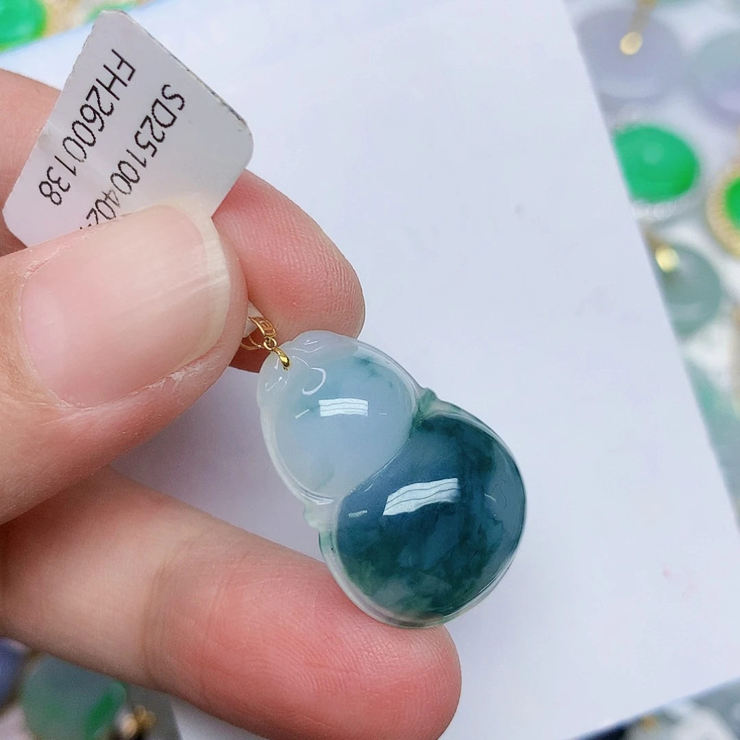 翡翠18K金镶嵌颈饰456787