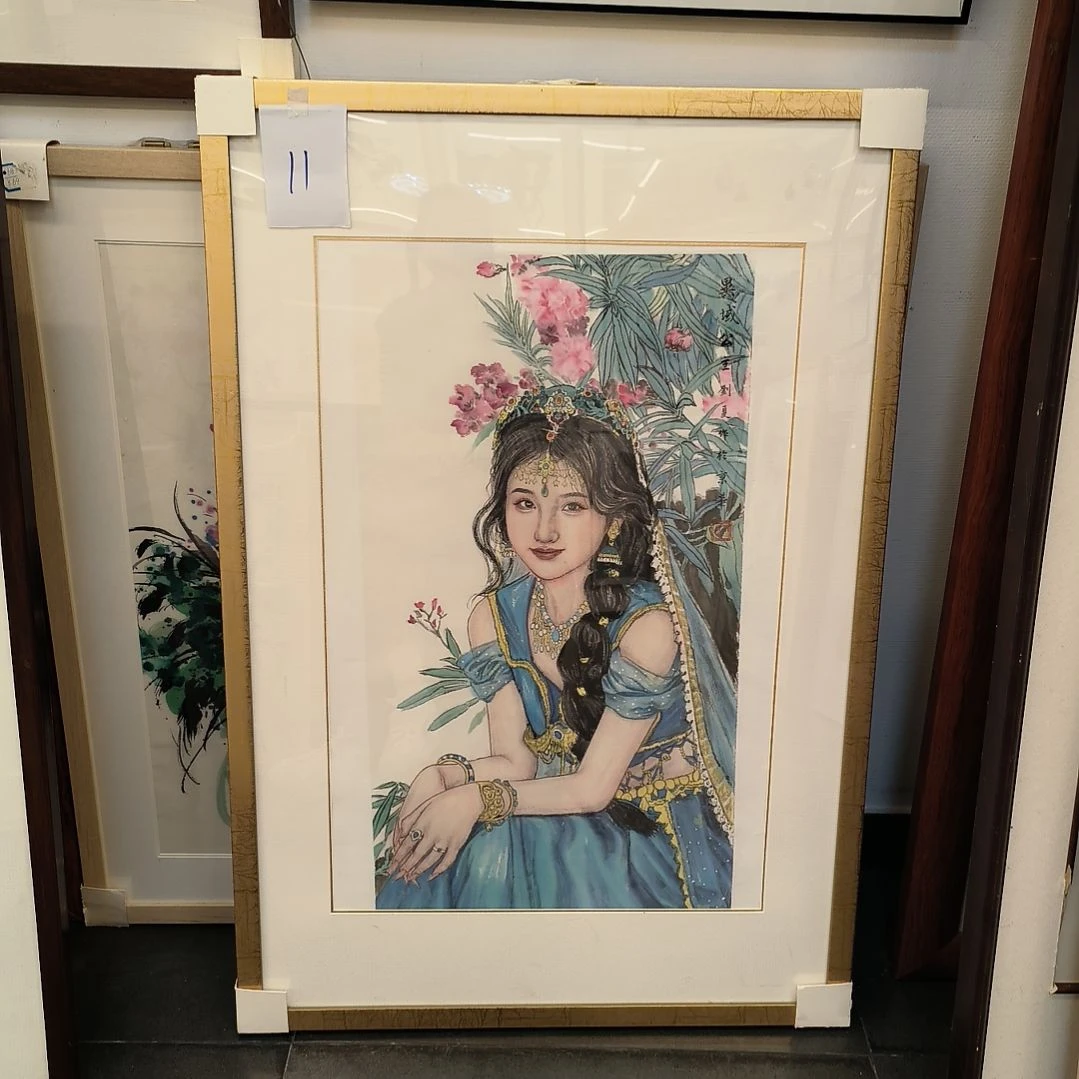 国画画作精品带框发作品