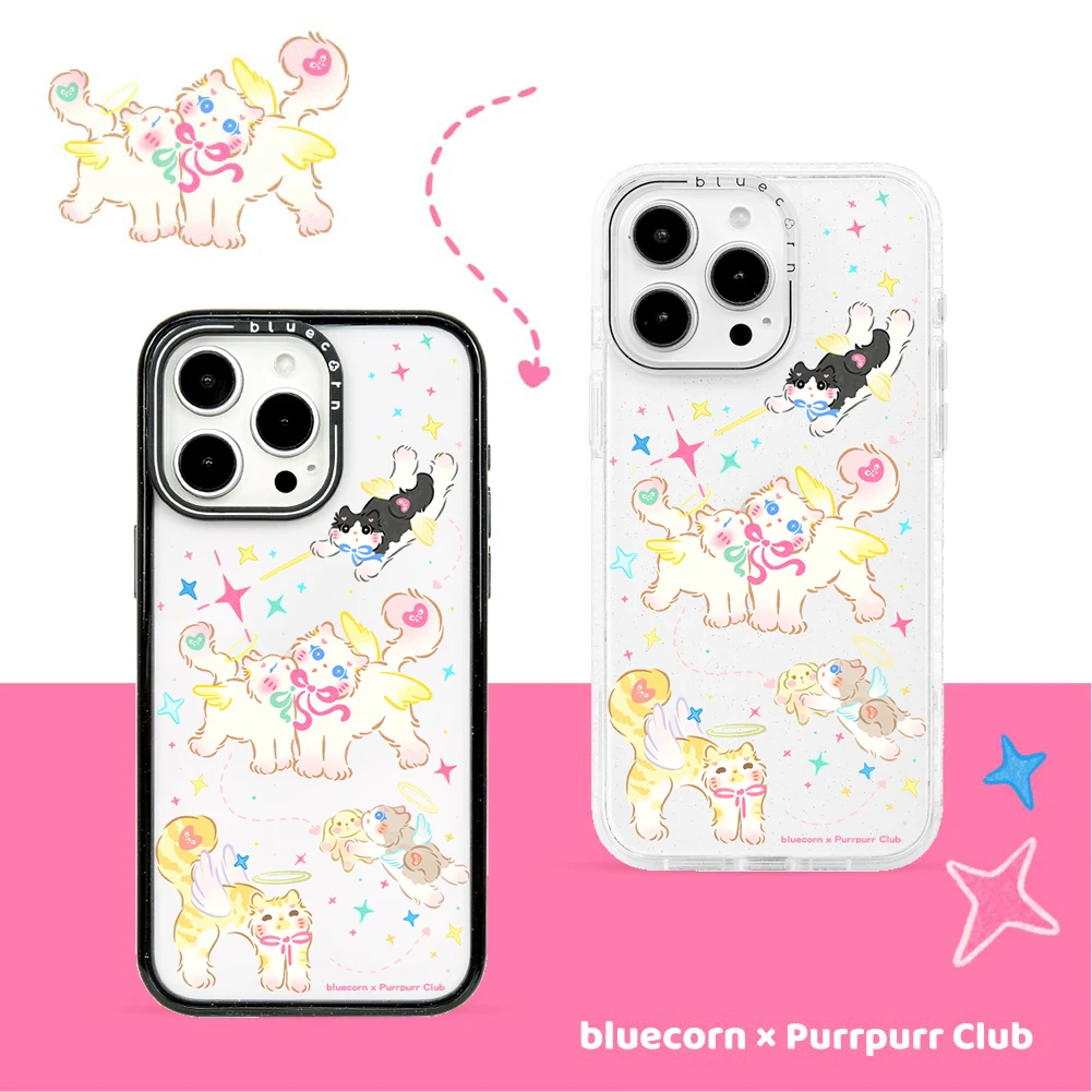 Bluecorn联名PurrpurrCLUB天使pipi适用iPhone16/15/14磁吸手机壳