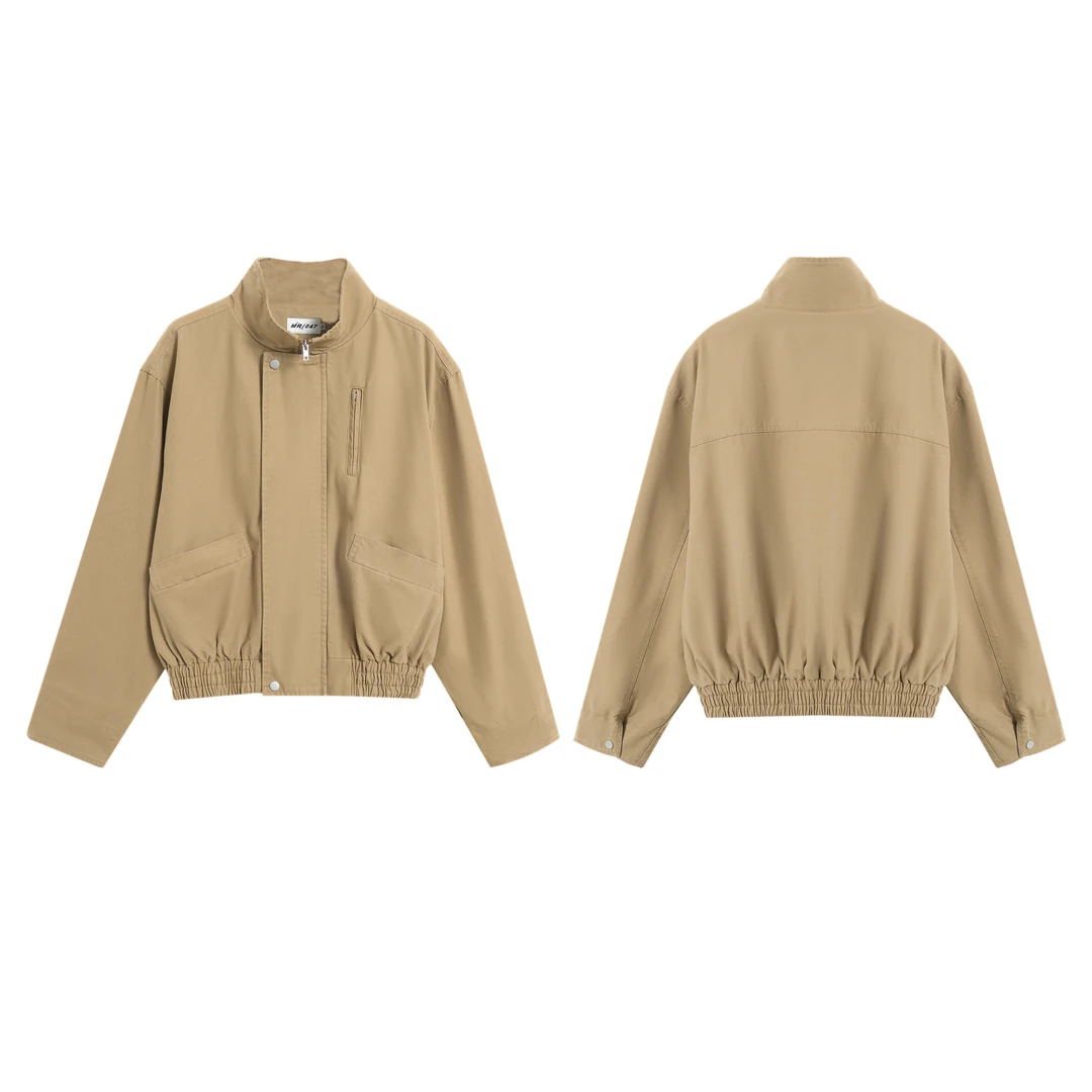 MKSN【巴恩风工装】美式复古bomber立领飞行员夹克男女boxy短款外套