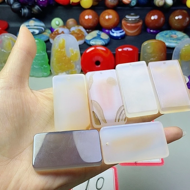 玛瑙/玉髓颈饰未镶嵌豆*～