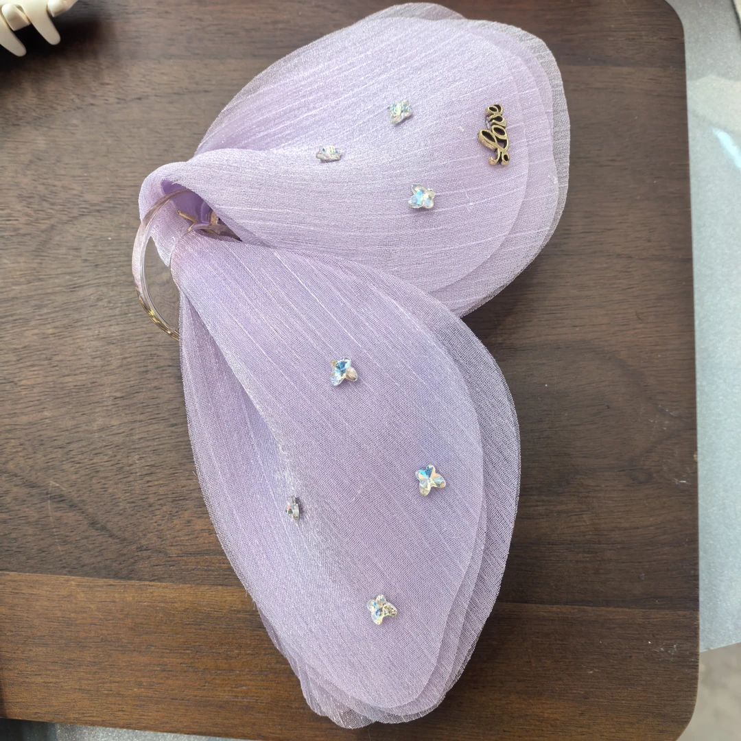 E077紫色蝴蝶闪闪抓夹