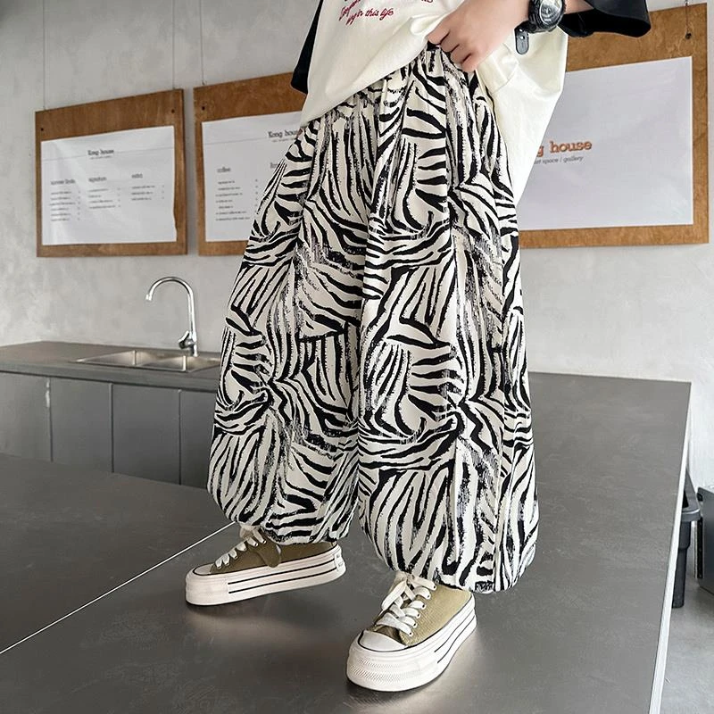 男童夏装速干灯笼裤子薄款2025新款中大儿童装夏季男孩冰丝防蚊裤