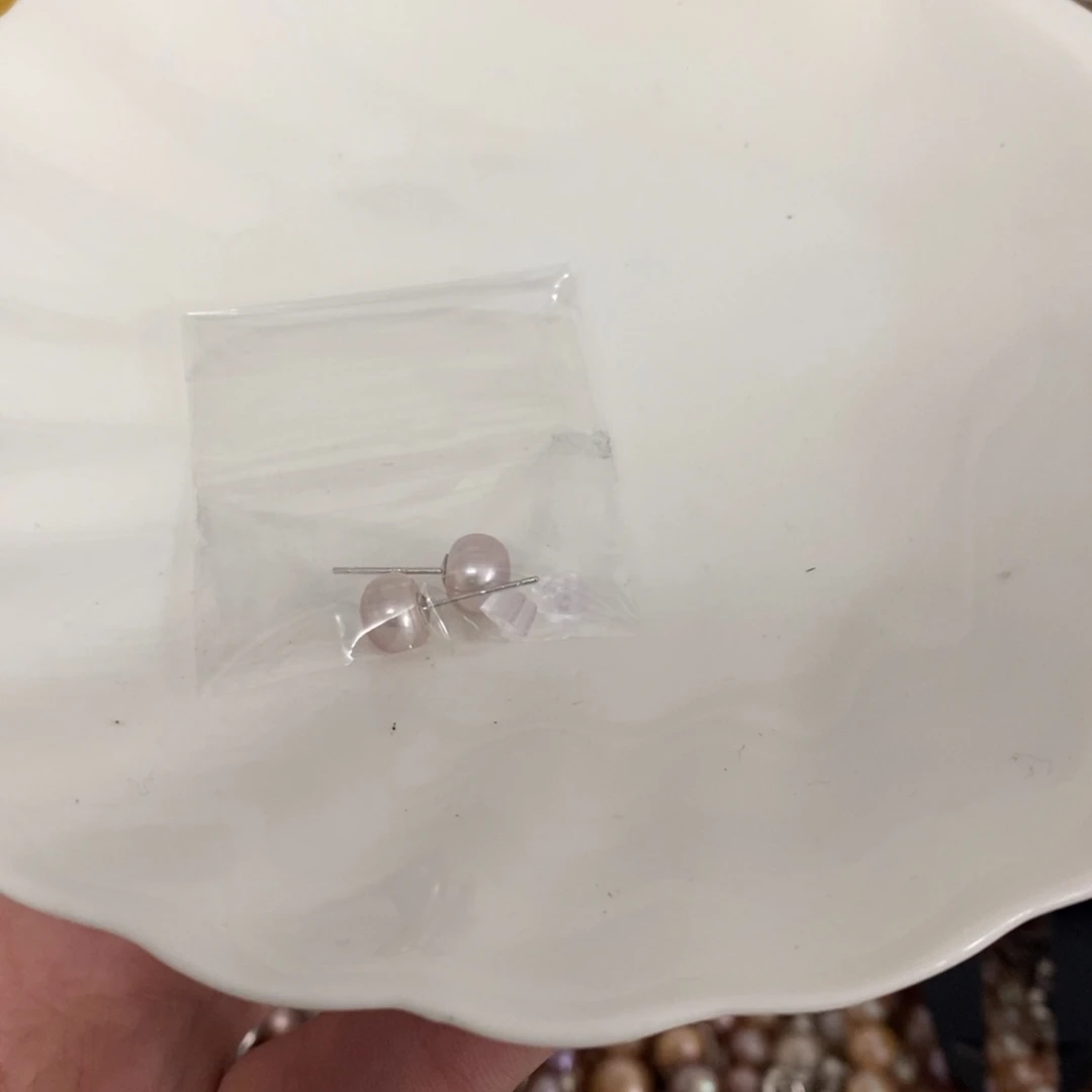 ****余银S925镶嵌淡水珍珠天然淡水珍珠无人工干预