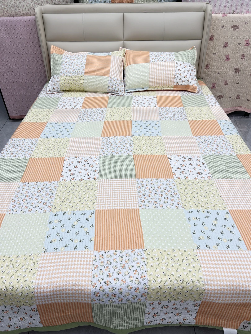 【百福】2.3*2夹棉床盖三件套四季通用A类防滑床盖单件夹棉绗缝母婴