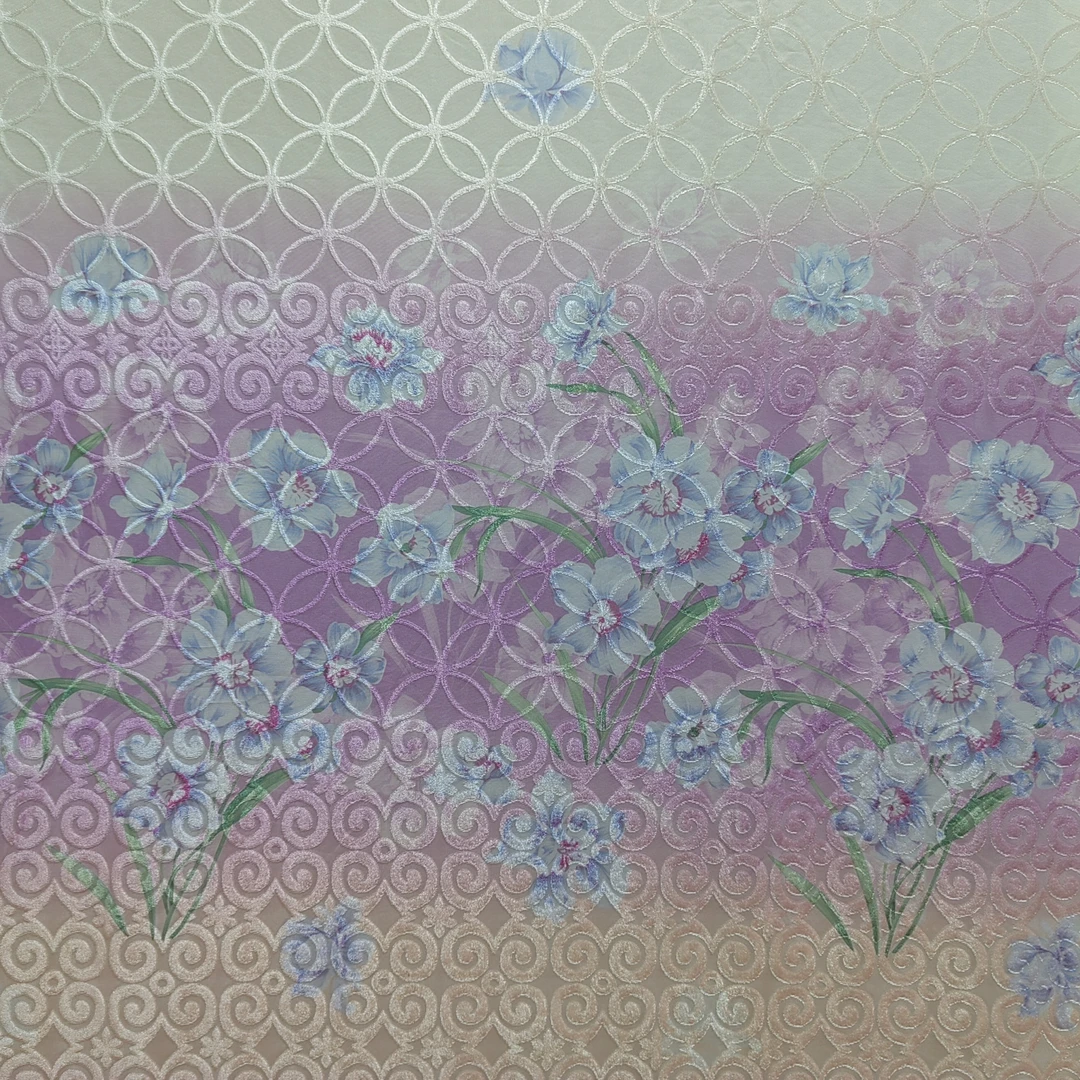 00482成品3d印花挂钩款阳台卧室奢华窗纱宽8米高2.7米免费对开