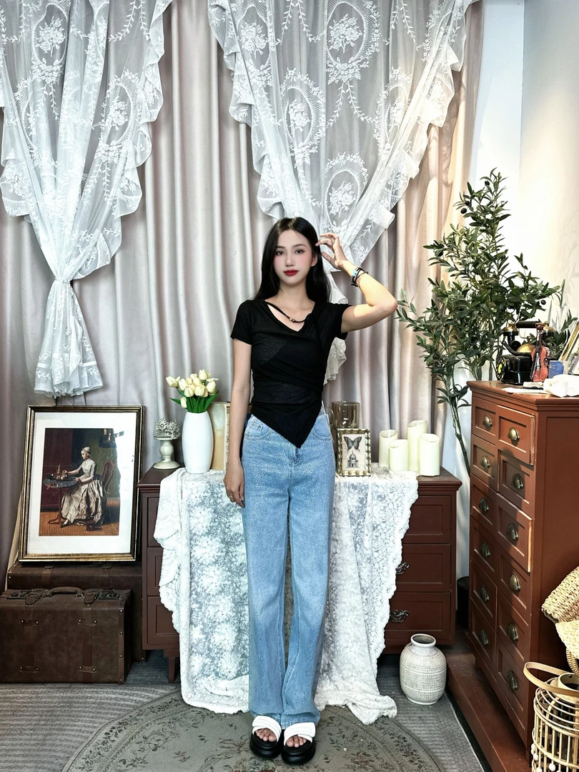 RACI然彩显瘦气质百搭上衣+长裤CSS421028+BE4358