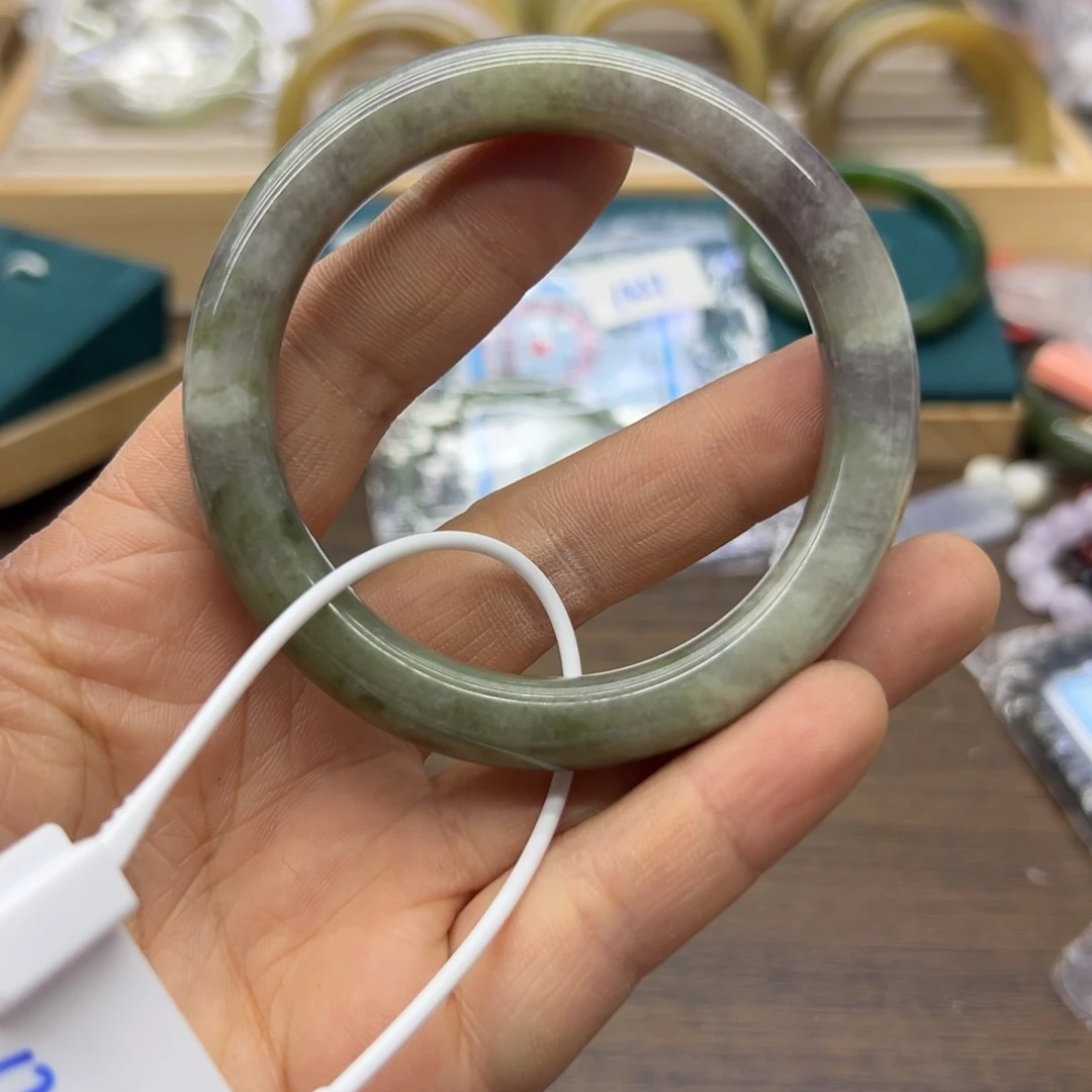 和田玉未镶嵌手镯57.2圈围039