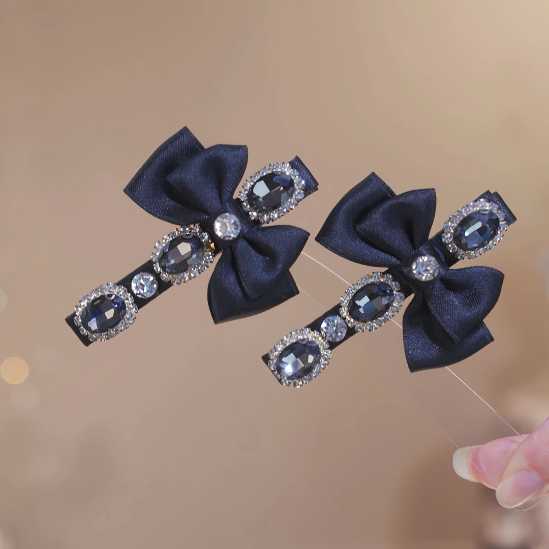 单只装刘海夹手工蝴蝶结女发卡十字架鸭嘴夹发饰3258