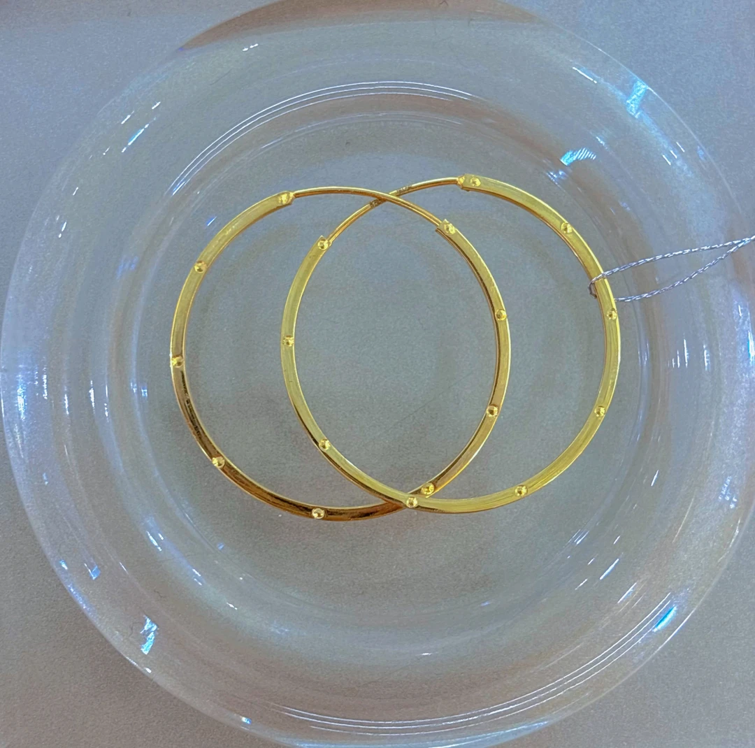 1N足金圈圈耳饰3.86g