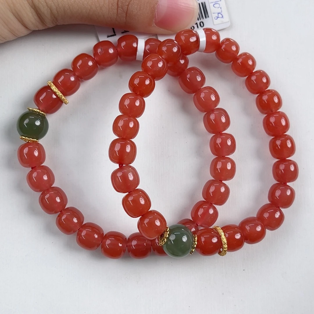 南红玛瑙银S925镶嵌河湾冰红diy老型8（多样式发其一）