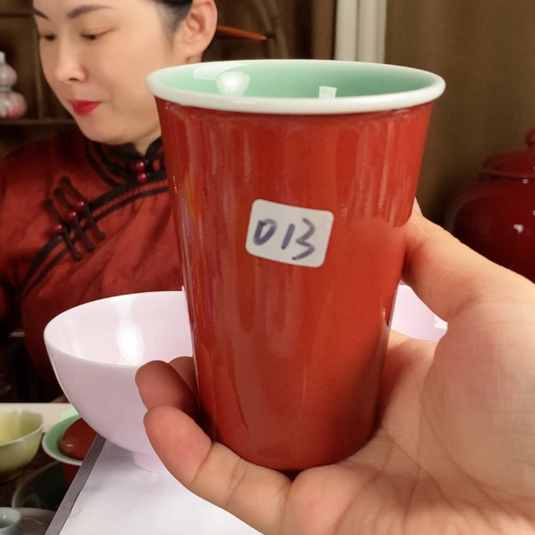 013号祭红陶瓷可乐杯