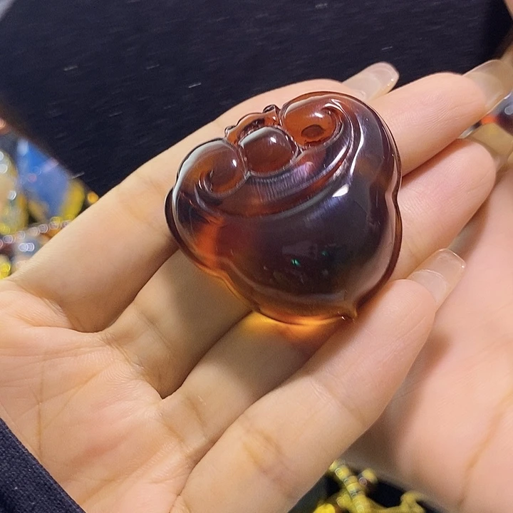 蓝珀未镶嵌珠宝奇石墨西哥红蓝如意