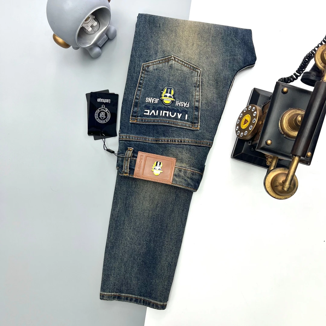 【8022】夏季新款男士高端弹力休闲水洗牛仔百搭修身小直筒长裤