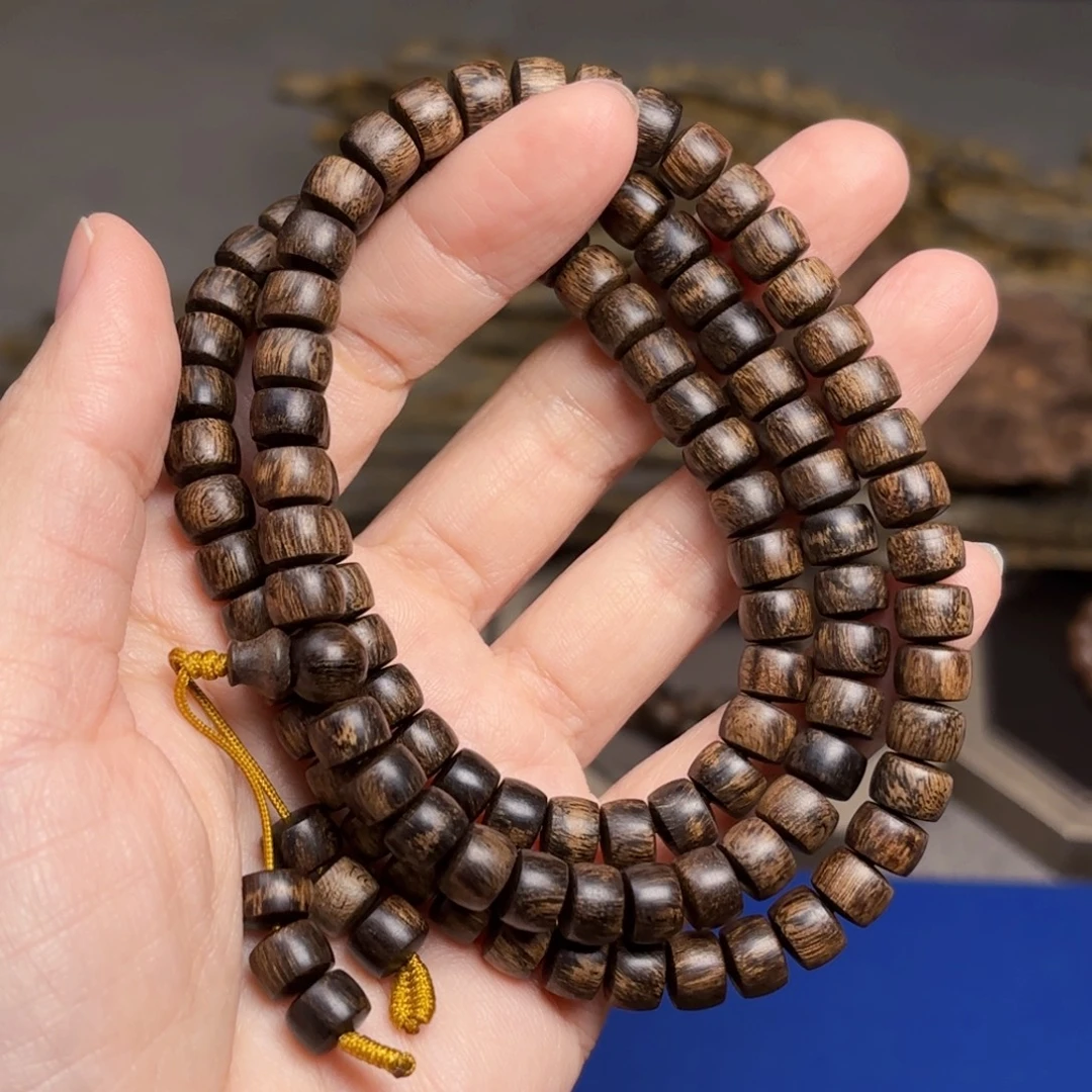 手串沉香越南富森红土瘤疤0.6×0.8×108