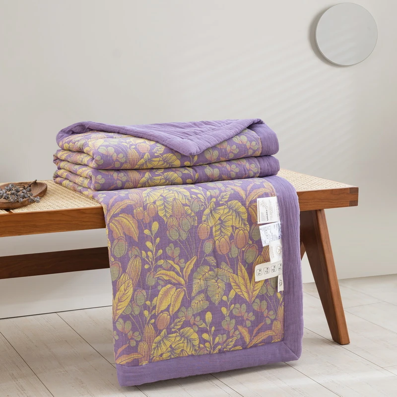 【夏被】A类全棉双层纱色织提花大豆蛋白夏季空调柔软透气夏凉被