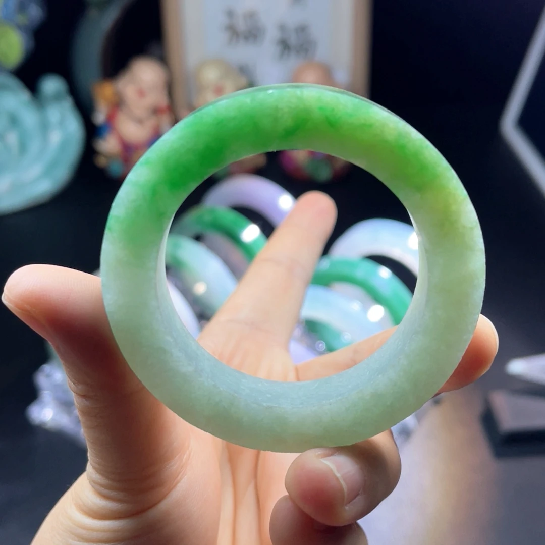 未镶嵌天然翡翠手镯定制定制翡翠