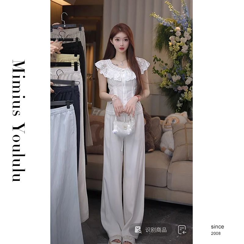 【mimius】Z 春夏薄款天丝麻松紧腰休闲阔腿裤 WG04302