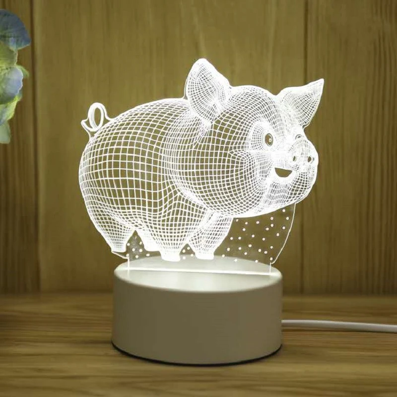 小夜灯网红爆款造型插电照明氛围3d床头台灯来图制定logo女生礼物