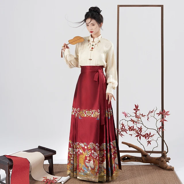 桔屿汉服女明制仿妆花重工马面裙四时吉祥2025衬衣敬酒订婚服春季