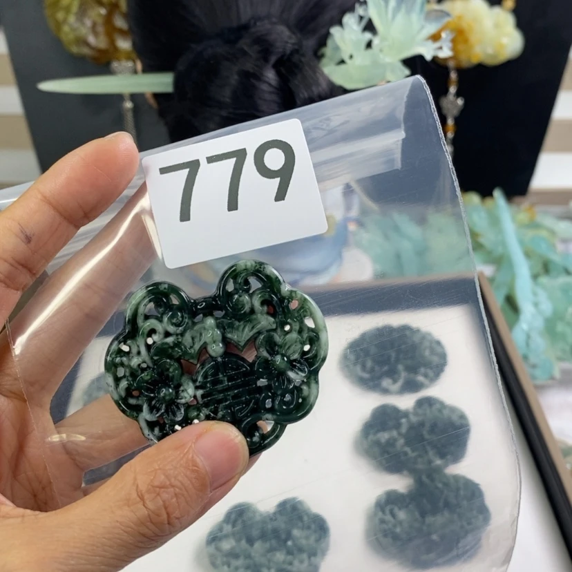 【闪购商品】岫玉发饰未镶嵌白*