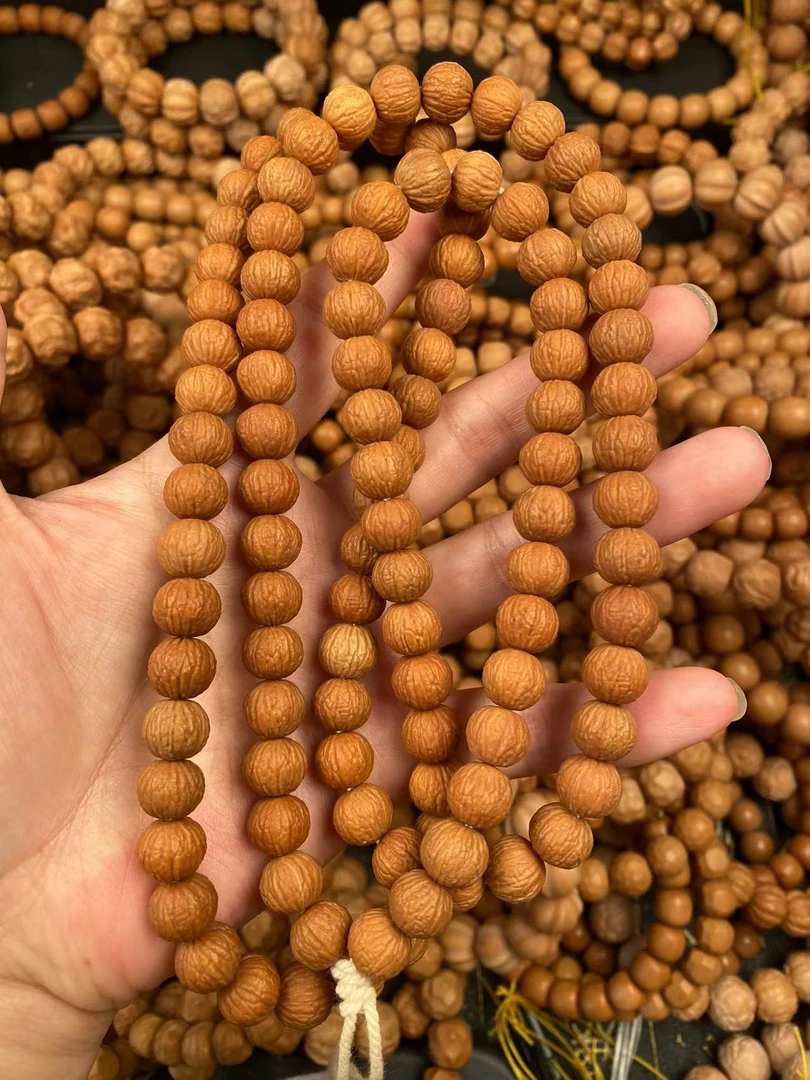 猴头核桃微微暇麒麟凤羽脖挂108颗