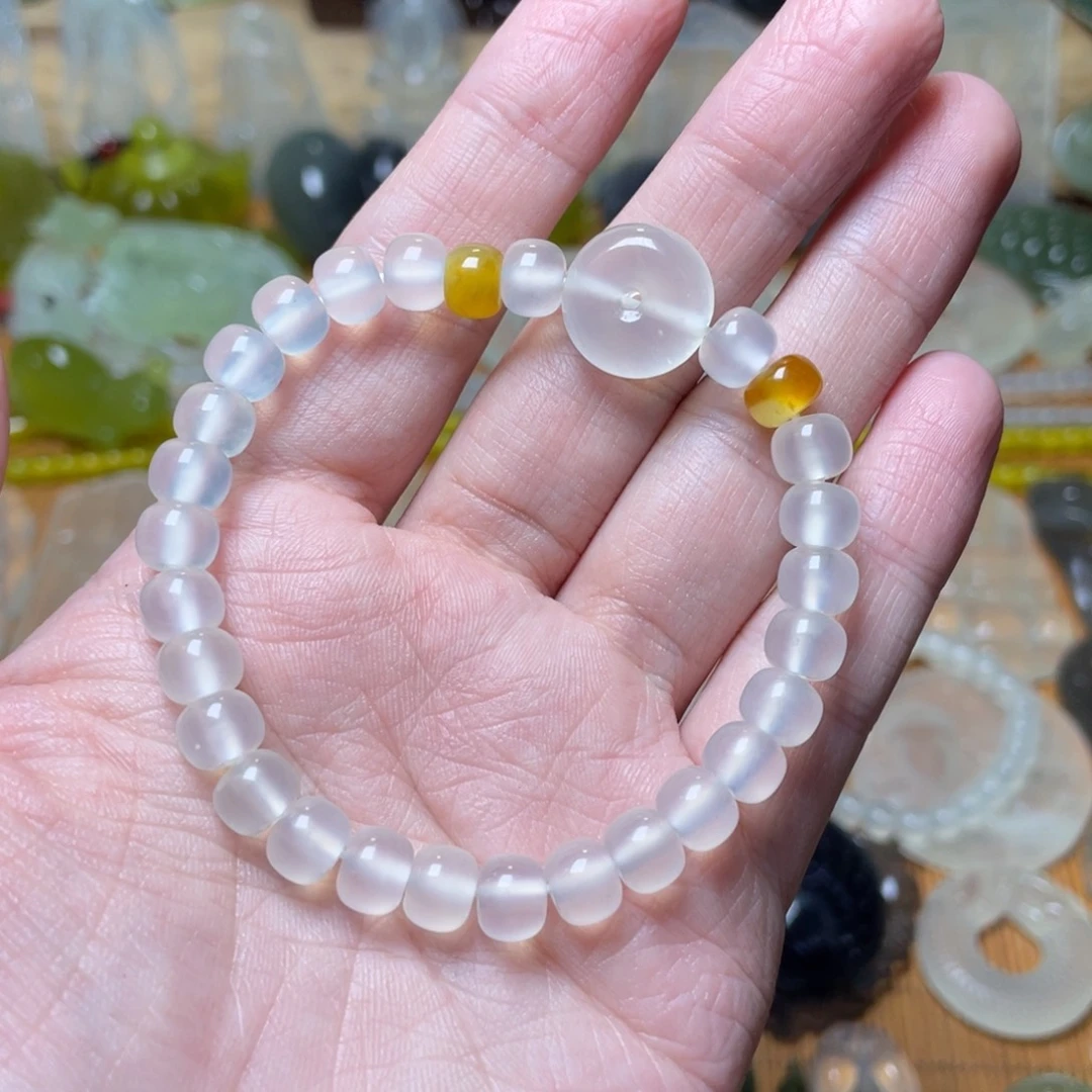 蛇纹石玉手链未镶嵌放**宵