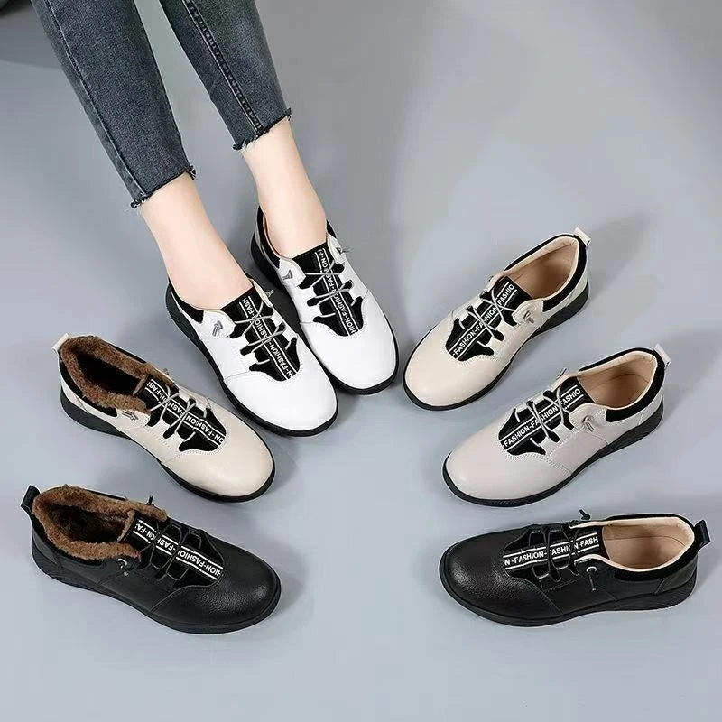 600妈妈软底新款运动鞋平底单鞋休闲鞋中年女鞋舒适皮鞋防滑