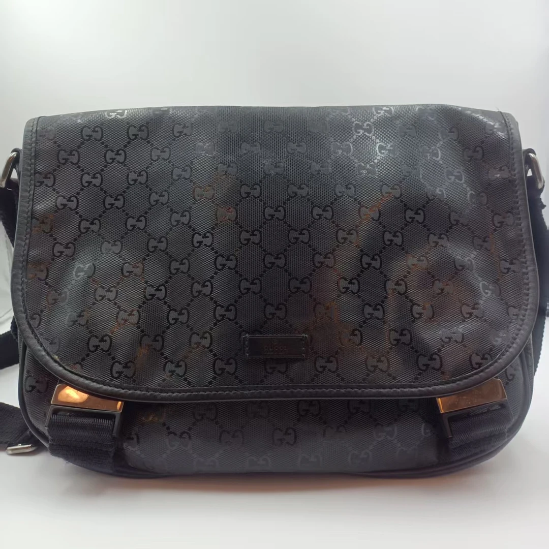 95新 GUCCI/古驰 古驰黑色水晶皮单肩包 2506260162