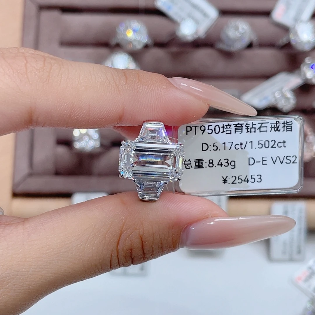 铂Pt950镶嵌实验室培育钻石