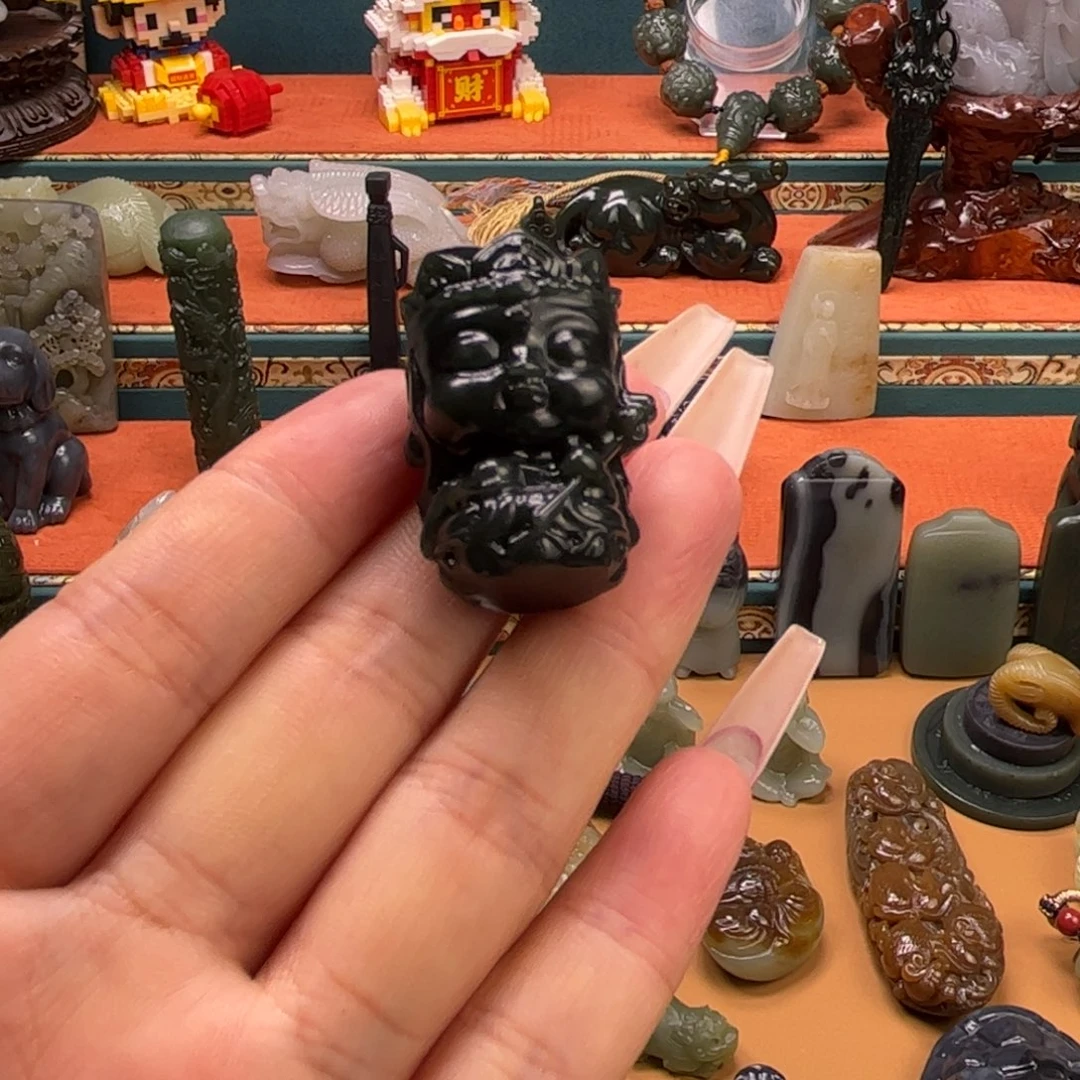 和田玉未镶嵌挂件火****且
