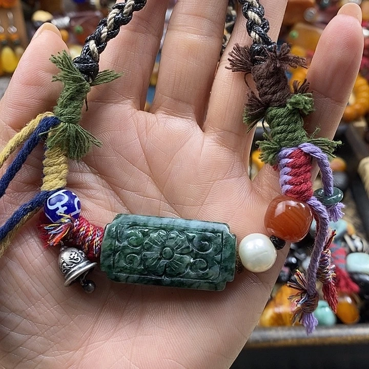 翡翠未镶嵌项链项链
