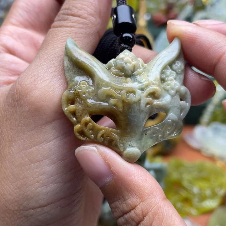 未镶嵌岫玉吊坠毛衣链锁骨链