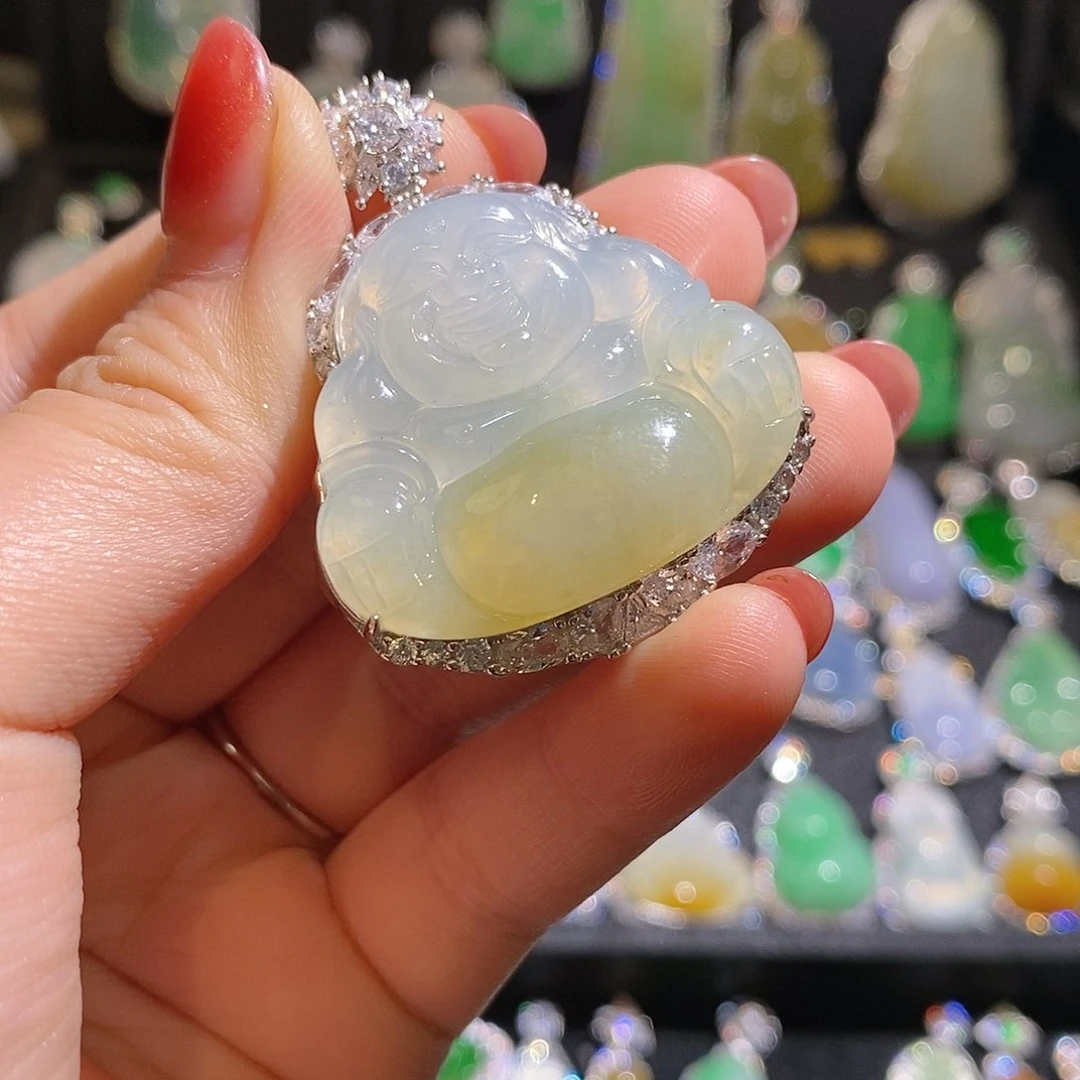 颈饰银S925镶嵌翡翠天然翡翠