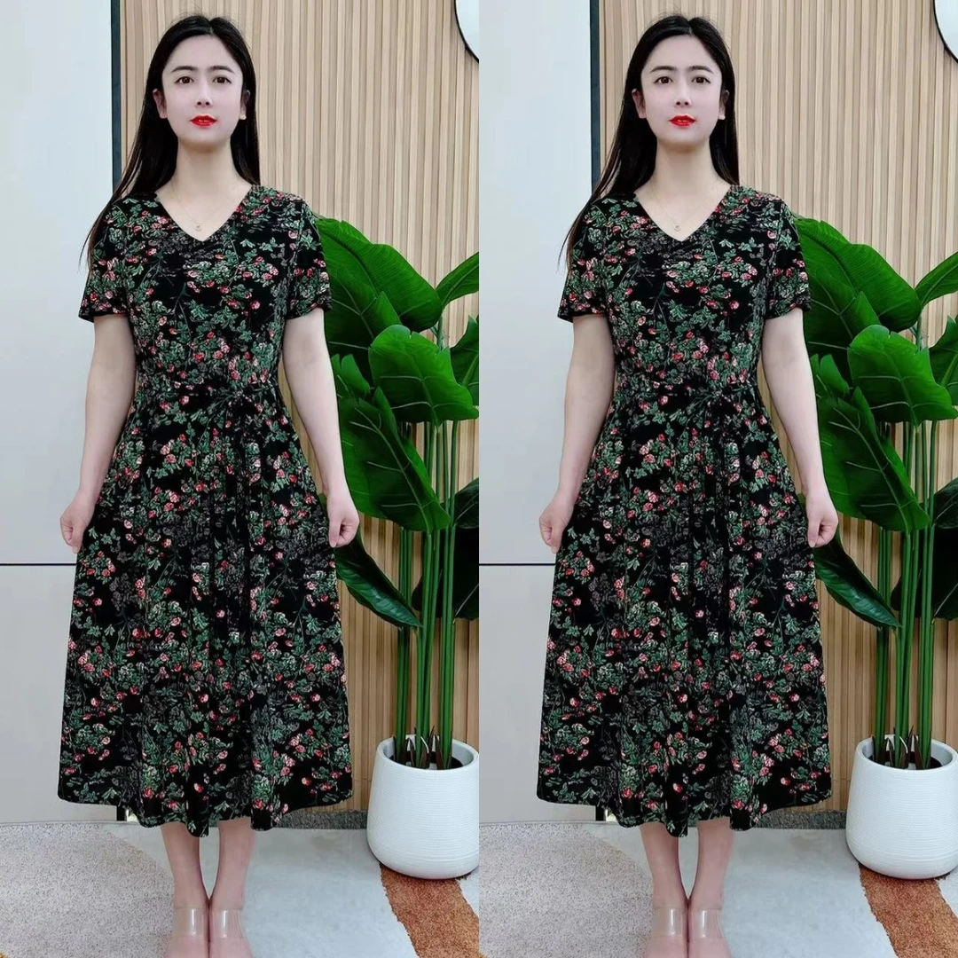 3028夏季清凉透气宽松休闲连衣裙