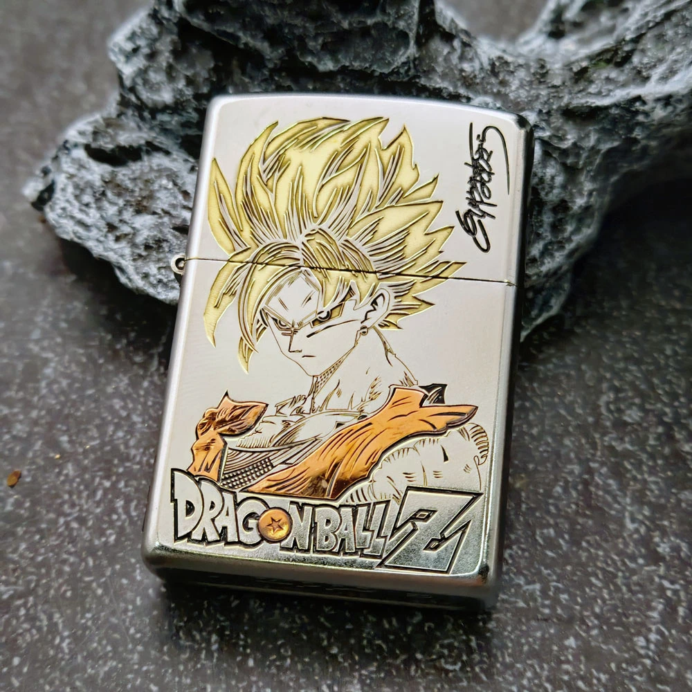 【老李鉴定】Zippo打火机正版双色七龙珠磨砂镶嵌紫铜防风收藏DYJ1