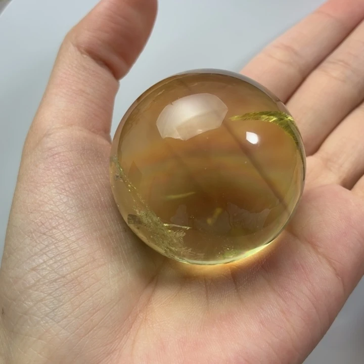 K***a珠宝半成品未镶嵌黄晶爆彩45.2mm