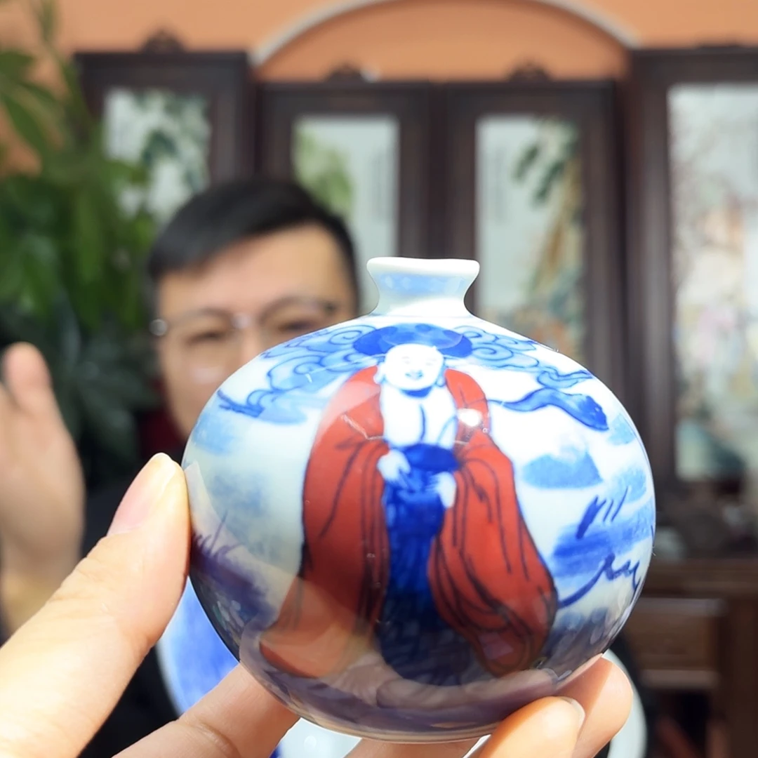 陶摆件景德镇陶瓷手工花瓶